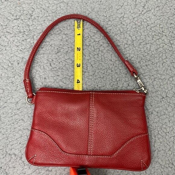 Ili New York Convertible Hobo Wristlet- Red Leather, 6.5" x 4" - Picture 8 of 9